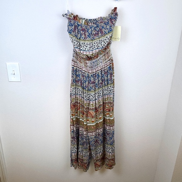 SIGNIFY Boho Strapless Sleeveless Tube Top NWT Jumpsuit / Size Small - Picture 1 of 11
